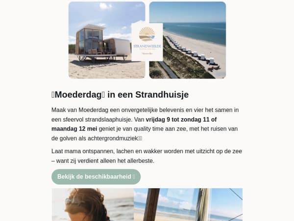 ❤️Moederdag in een strandhuisje