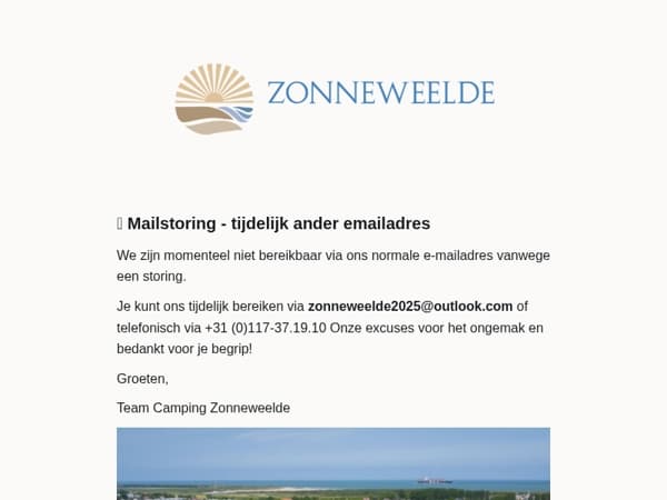 📧 Mailstoring - tijdelijk ander email adres