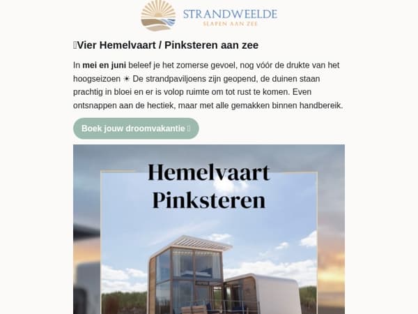 Hemelvaart/Pinksteren in een strandhuisje 💙