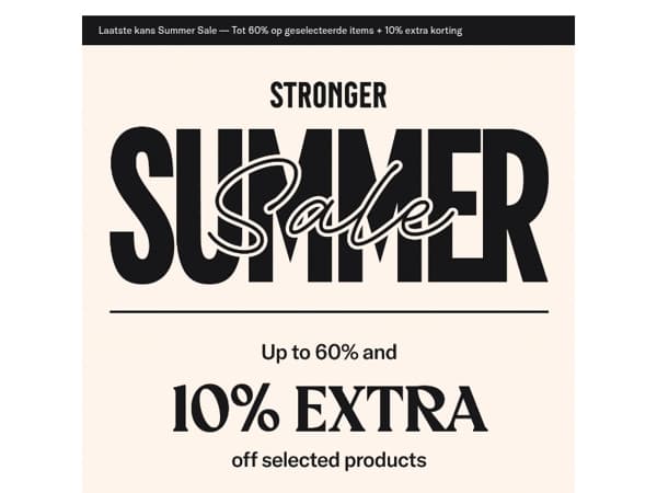 Laatste kans: Summer Sale eindigt zondag! ⏳