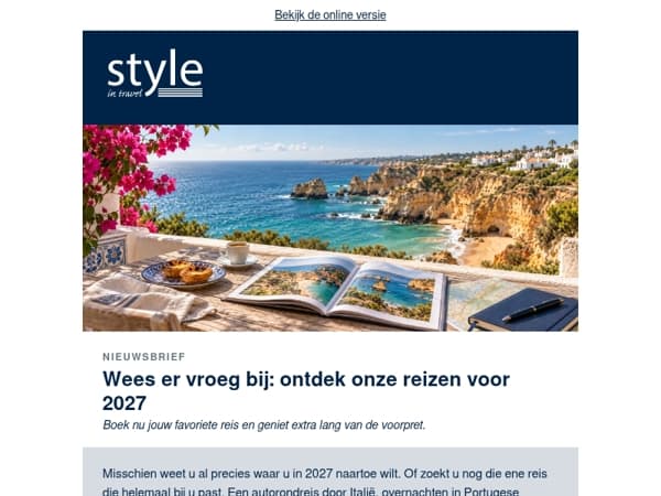 Style in Travel | Wees er vroeg bij: ontdek onze reizen voor 2027