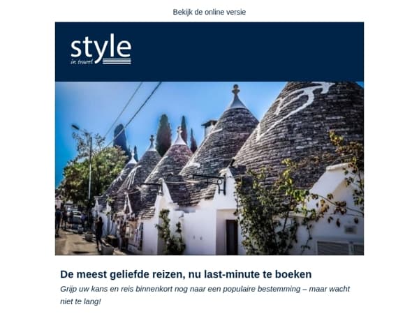 De meest geliefde reizen, nu last-minute te boeken