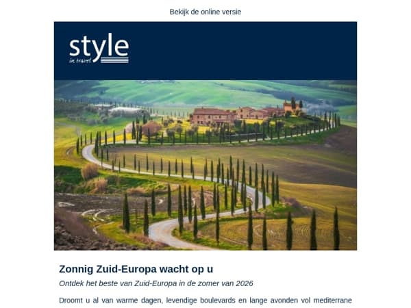 Zonnig Zuid-Europa wacht op u