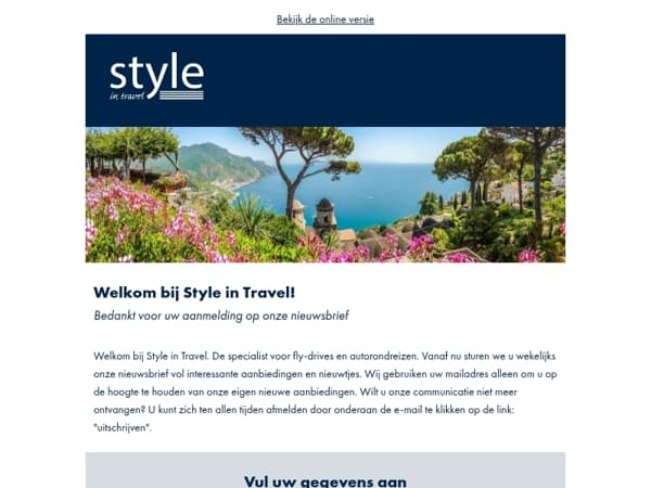 Bedankt voor uw aanmelding