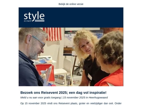 Bezoek ons Reisevent 2025; een dag vol inspiratie!