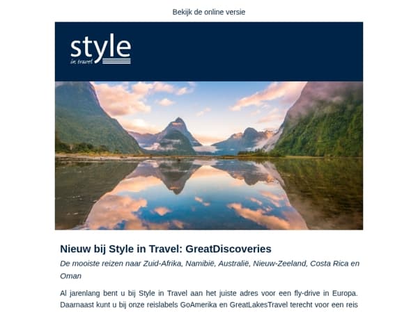 Nieuw bij Style in Travel: GreatDiscoveries