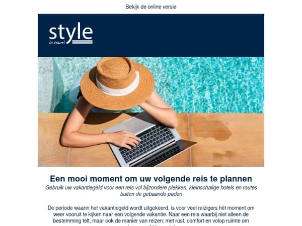 Een mooi moment om uw volgende reis te plannen