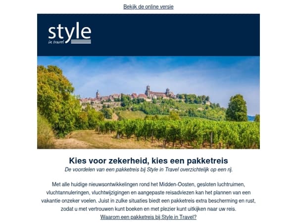 Kies voor zekerheid, kies een pakketreis