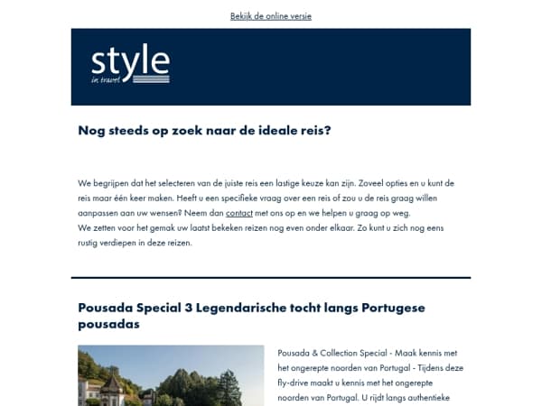 Wacht niet te lang met het kiezen van uw reis