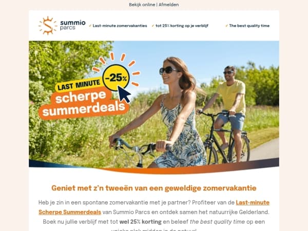 Tot 25% korting op je vakantie in de zomer!