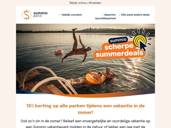 15% korting op alle parken - Summio Scherpe Summer Deals ☀️