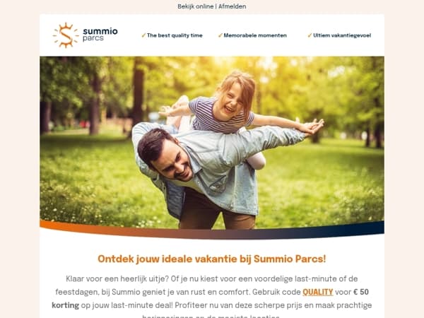 Wanneer is jouw volgende vakantie bij Summio?