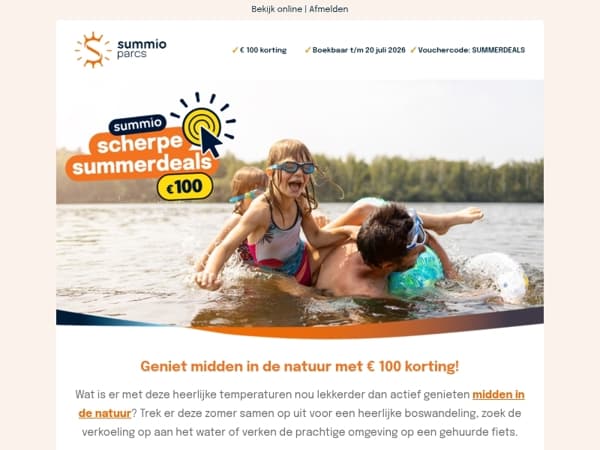 Geniet midden in de natuur met € 100 korting! 🌳