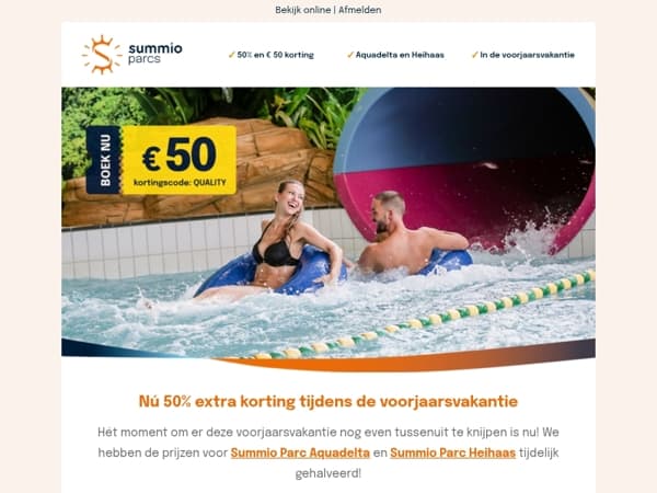 ⚡ BOOM! Nú 50% extra korting tijdens de voorjaarsvakantie
