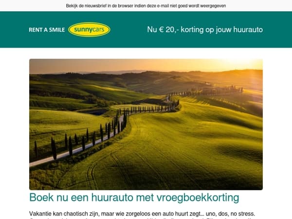 Boek nu met € 20,- vroegboekkorting🚗