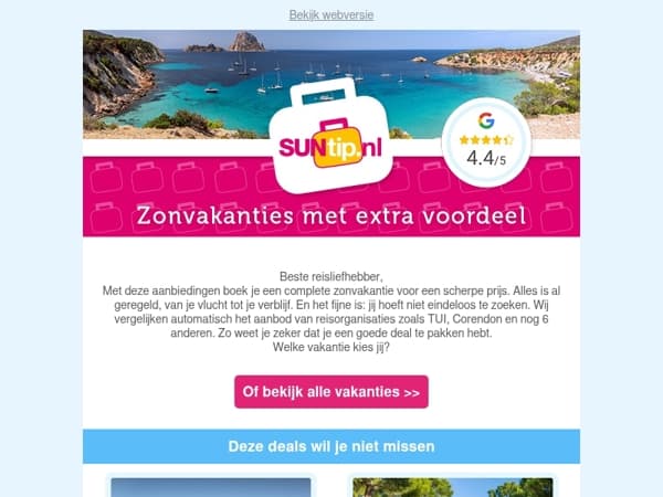 Voordelige vakanties naar de zon