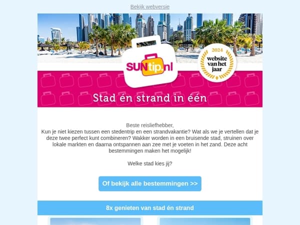 Kies jij voor stad of strand?