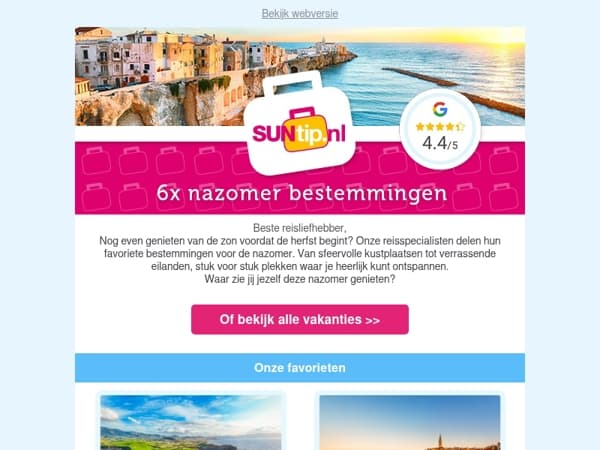 6x unieke nazomerbestemmingen