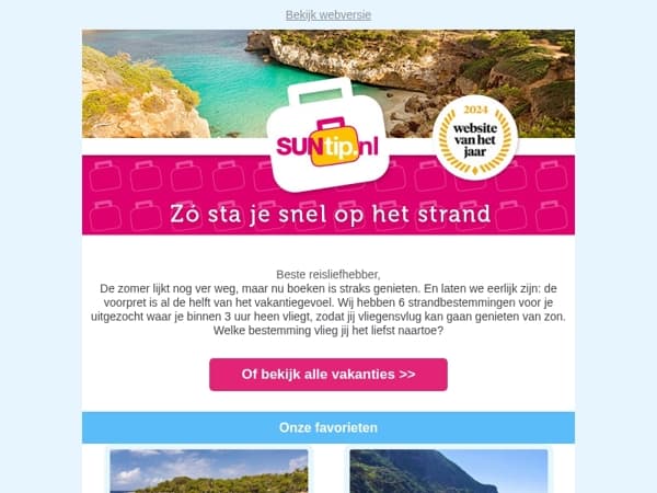 6x strandbestemmingen binnen 3 uur vliegen