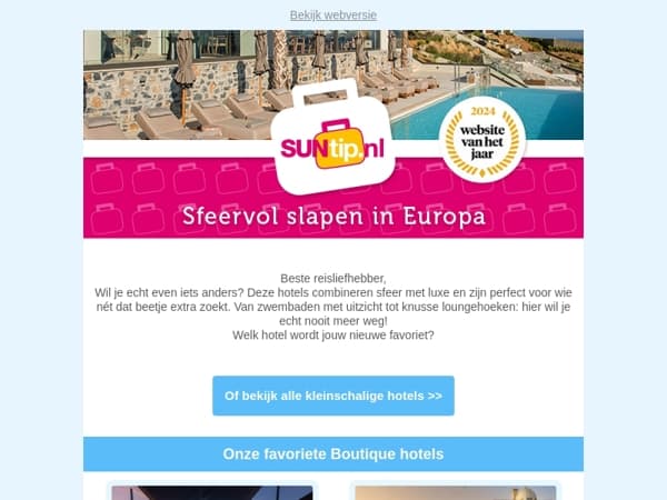 Ontdek Europa's leukste boutique hotels