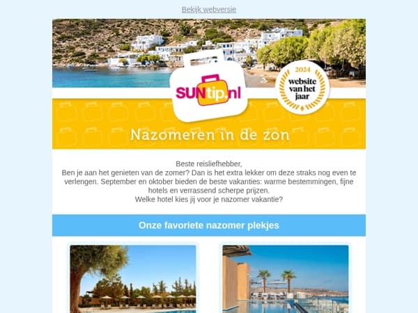 Zonnige deals in september & oktober