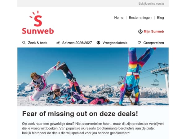 Ontdek onze beste deals op dit moment, Mail ⛷️