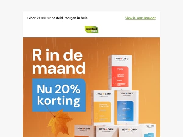 Fit de herfst door: 20% korting!