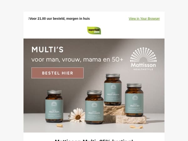 Mattisson Multivitamines: nu met 25% korting!