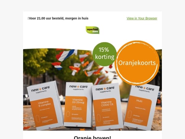 Vier Koningsdag met 15% oranjekorting 👑