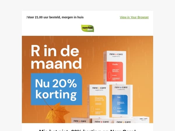 Laatste week: 20% korting op alles van New Care 🍂