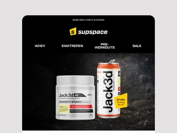 Get double Jack3d, nu gratis Jack3d Energy bij je PWO