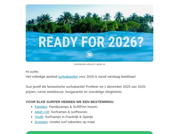 Ontdek nu ons aanbod voor 2026