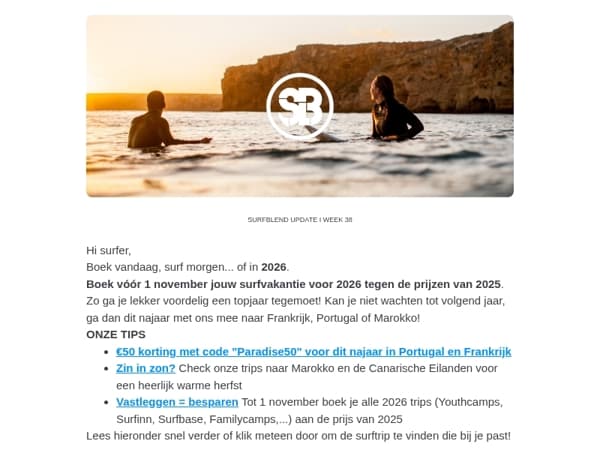 Bespaar op jouw 2026 surfreis🏄