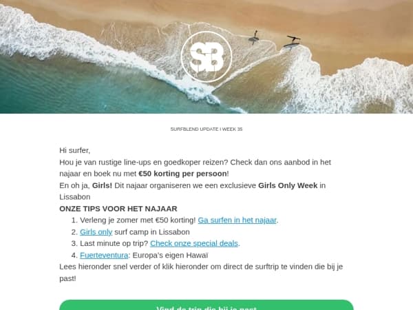 €50 korting in het najaar!