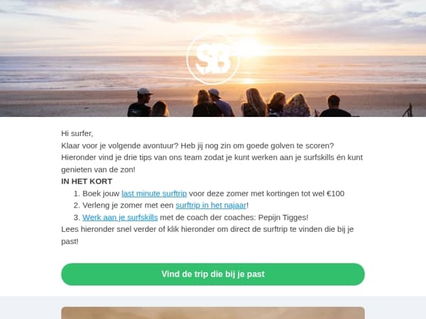 Last minute op surftrip?
