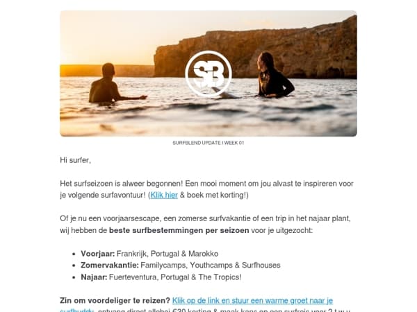 Mis het niet: €30 korting op surf(vakantie)