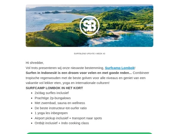 Nieuwe bestemming én nieuwe feature!