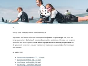 Ontdek onze Junior & Youthreizen bij Surfblend