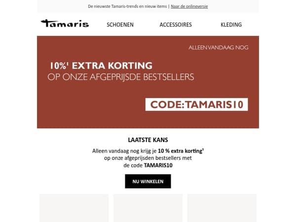 Alleen vandaag nog 🌞 10 % extra korting op onze afgeprijsden bestsellers