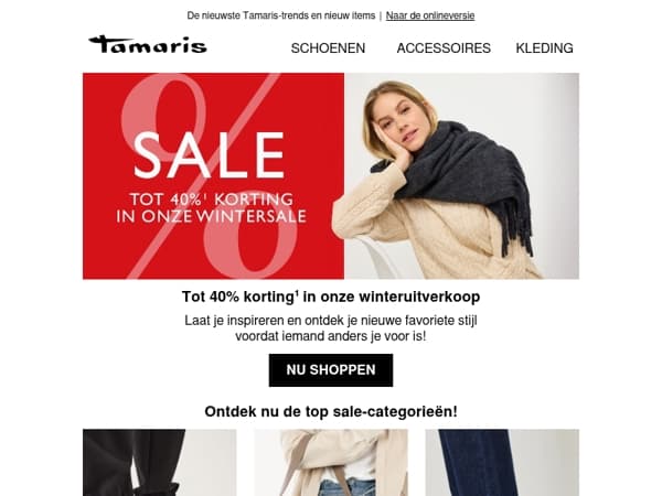 Tot 40% korting in onze winteruitverkoop ❄️