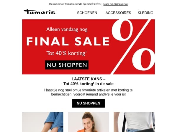 Alleen vandaag nog: tot 40% korting in de sale ❤️