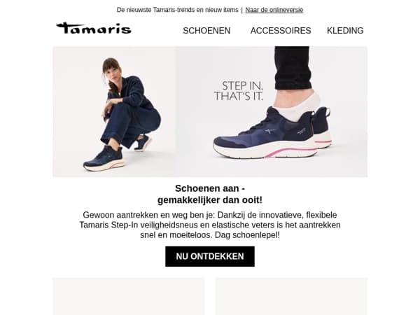 STEP IN. THAT’S IT. De nieuwe sportschoenen van Tamaris!