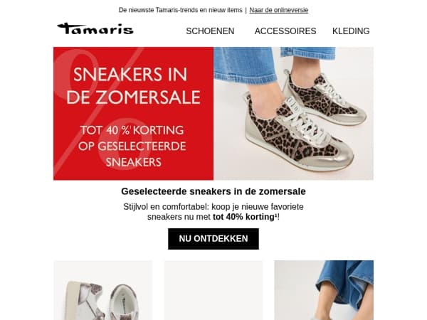 Tot 40% korting op geselecteerde sneakers in onze zomeruitverkoop 👟