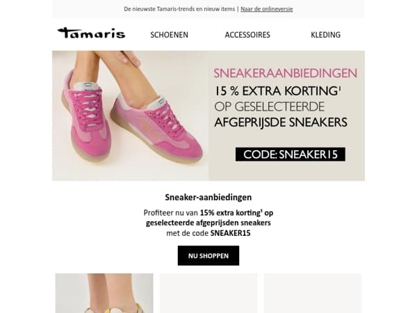 Sneaker-aanbiedingen: 15% extra korting op geselecteerde sneakers in de uitverkoop