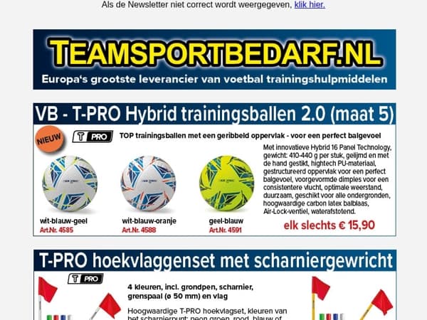 NIEUW! Voetbal - T-PRO Hybrid 2.0  trainingsballen - slechts € 15,90