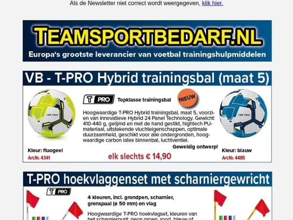 NIEUW! Voetbal - T-PRO Hybride trainingsballen - slechts € 14,90