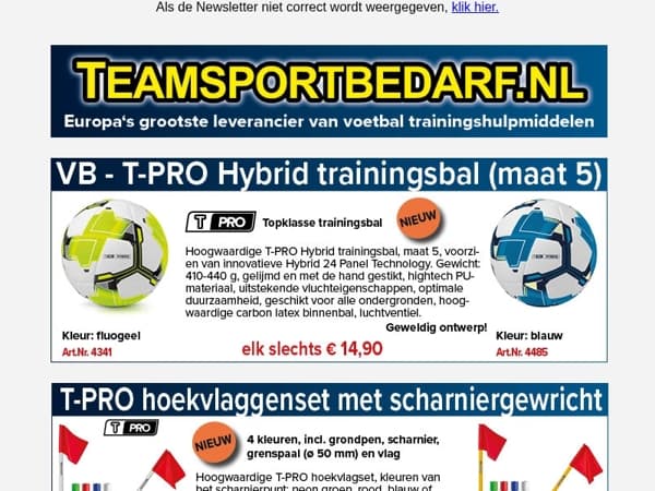 NIEUW! Voetbal - T-PRO Hybride trainingsballen - slechts € 14,90