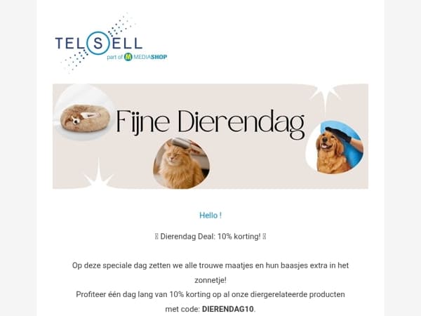 Korting voor Dierendag!