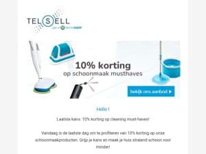 Laatste dag korting op schoonmaakspullen!