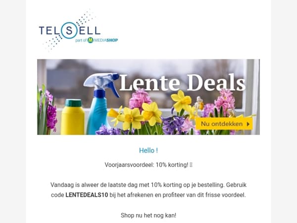 Laatste dag van onze Lentedeals